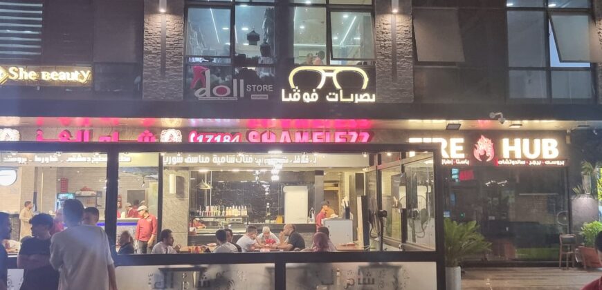 محل ٦٦ متر واجهة بالدور الارضي المنخفض بجوار محل بلبن مدينة الشروق
